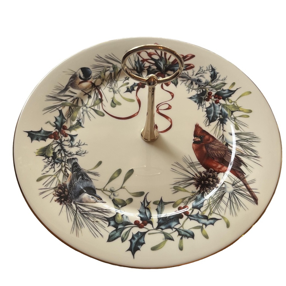Lenox Winter Greetings Round Serving Plate with Handle
